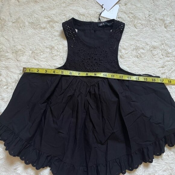 ZARA TOP WITH CUTWORK EMBROIDERY Size Small - Picture 5 of 8